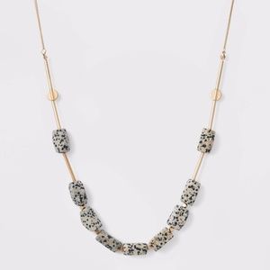 Semi-Precious Gold and Dalmation Jasper necklace